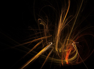 Black background yellow red swirl 2 - abstract brush stroke free wallpaper