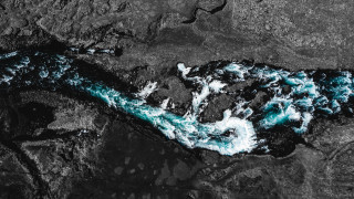 River night sky starry monochrome - blue water free wallpaper