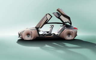 Futuristic car doors open green - a shadow of a person free wallpaper