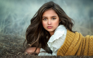 Woman blowing hair sweater scarf - her hair free wallpaper for desktop