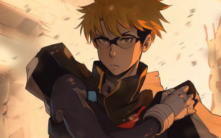 Man glasses gun serious manga - glasses holding free wallpaper