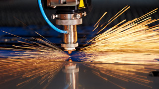 Machine cut metal sparks blue - a machine free wallpaper