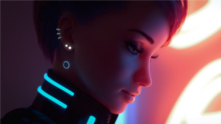 Eve rider neon glow necklace - cgstudio free wallpaper