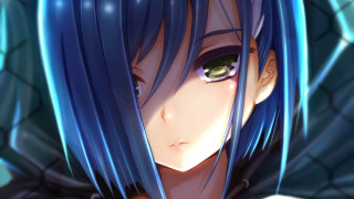 Bluehair greeneyes sad aya goda - luminous free wallpaper