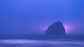 Purple light rock ocean mystical - precisionism free wallpaper
