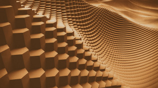Wall cubes pattern generative raytraced - generative art free wallpaper for desktop