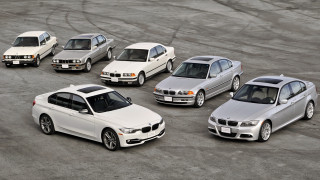 Five white cars parking lot - free cars wallpaper