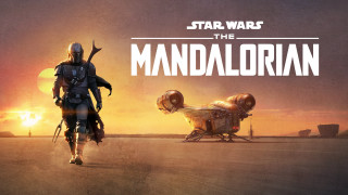 Mandalorian walking desert sunset robot - the star free wallpaper