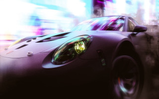 Car street blurry buildings person - the background and a person free wallpaper for desktop