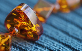 Pill bottle macro oil photorealism - a blue surface free wallpaper for desktop