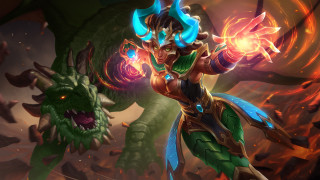 Woman green outfit sword dragon - a green outfit holding free wallpaper