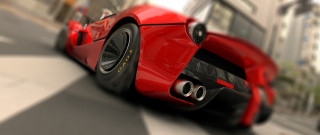 Red sports car street building 3 - carlo carlone free wallpaper