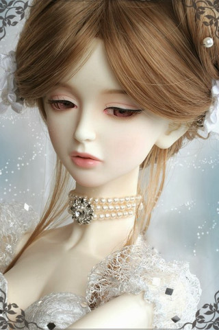 Doll white dress pearls lace - a marble sculpture free wallpaper for mobile