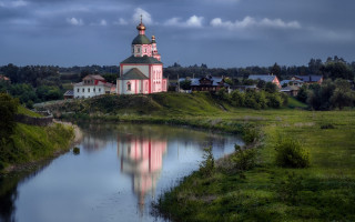Church tower reflection rural naive - rural free wallpaper for desktop