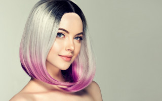 Pink white bob highlights digital - affinity photo free wallpaper for desktop
