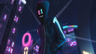 Neon city hoodie cyberpunk skyscraper - cyberpunk style free wallpaper