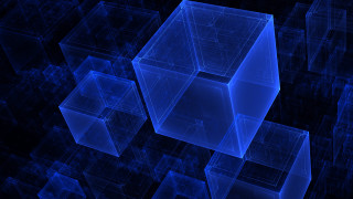 Blue abstract cubes lines holography - a blue abstract background free wallpaper