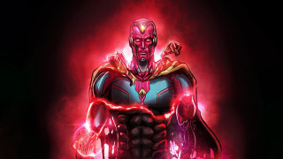 Red suit antipodeans glowing hero - his chest free wallpaper