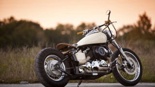 White motorcycle sunset trees grass - behance hd free wallpaper