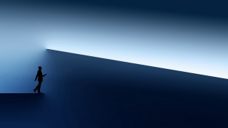 Person standing dark room light 2 - behance hd free wallpaper