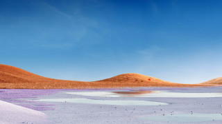 Desert lake mountains blue sky - a lake and mountains free wallpaper