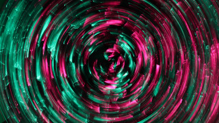 Circular green pink lights dark - chromatic aberration free wallpaper