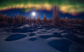 Night sky mountains reflection clouds - mystical free wallpaper for desktop