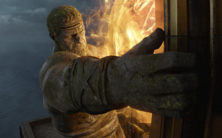 Fireholder statue sky water symbolism - a statue free wallpaper