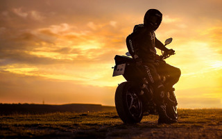 Motorcycle sunset clouds backlit beach - daryush shokof free wallpaper