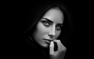 Woman long hair black shirt 13 - photo free wallpaper