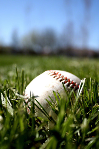 Baseball grass blue sky clouds - free sports wallpaper for mobile