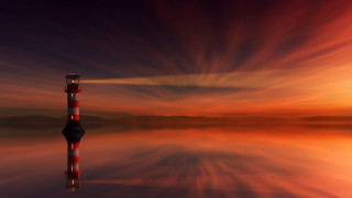 Lighthouse sunset matte painting radiant - the top free wallpaper