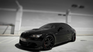 Black car parking lot white - a white light free wallpaper