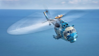 Blue white helicopter ocean cobra - propeller free wallpaper