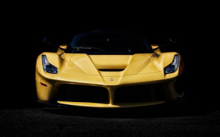 Yellow sports car night sky 3 - its hood free wallpaper for desktop