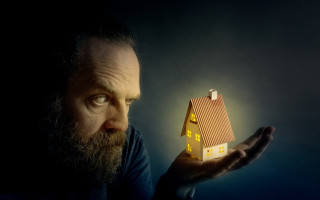Man model house light dark - realistic free wallpaper for desktop
