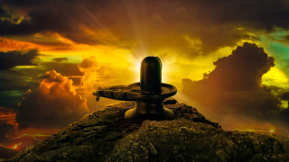 Fountain rock sunset clouds sunbeam - a fountain free wallpaper for desktop