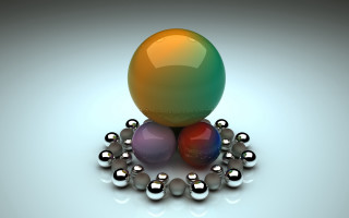 Ball circle green orange raytraced - a circle free wallpaper