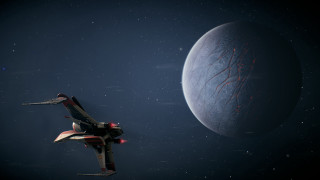 Space ship passing large object - past free wallpaper for desktop