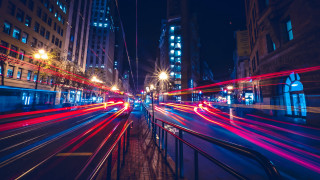Futuristic city street night neon 2 - futurism free wallpaper for desktop
