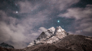 Mountain stars clouds astro space - a few star free wallpaper