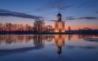 Church tower reflection sunset gothic - andrey yefimovich martynov free wallpaper