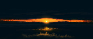 Sunset orange sky reflection mountains - alena aenami free wallpaper for desktop