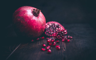 Pomegranate half still life night - food photography free wallpaper for desktop