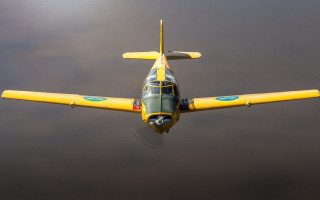 Yellow blue plane water sun - a sky background and a sun free wallpaper