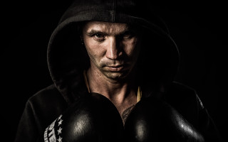 Man boxing gloves hoodie portrait - dimitre manassiev mehandjiysky free wallpaper