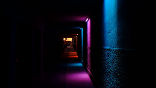 Long hallway light dark neon - a dark hallway free wallpaper