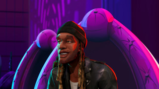 Dreadlocks beanie man purple background - game art free wallpaper for desktop