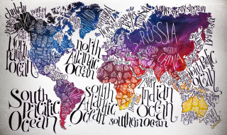 World map colorful words different - extreme free wallpaper