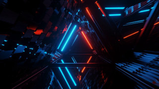 Neon cyberpunk 3d scifi glowing - cinema 4 d free wallpaper